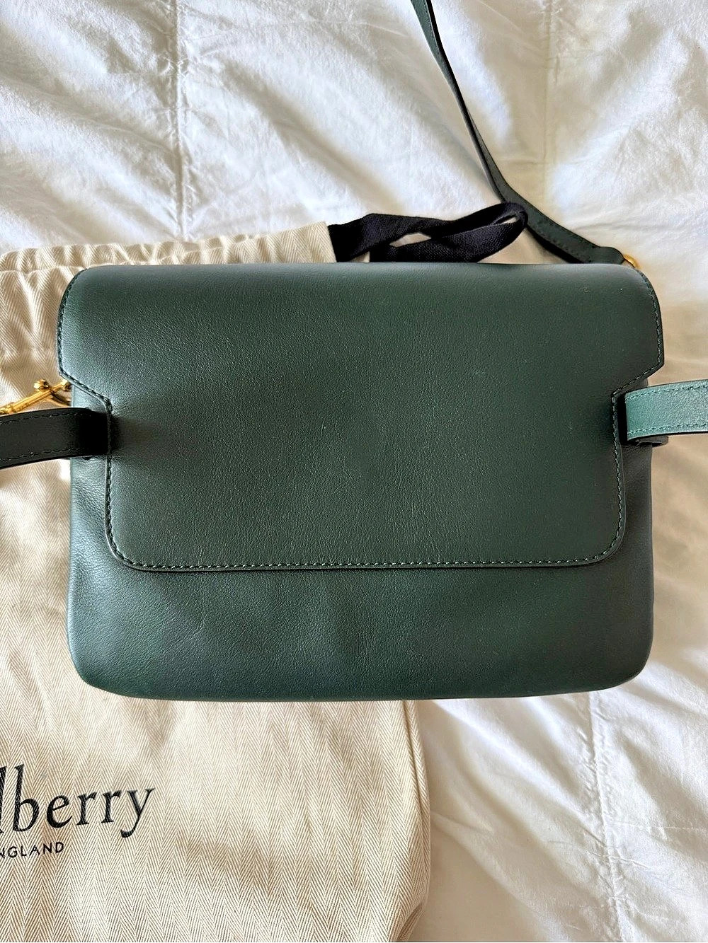 Mulberry Belted Bayswater Satchel - Mulberry Green Leather - Excellent Cond. - Picture 9 of 12